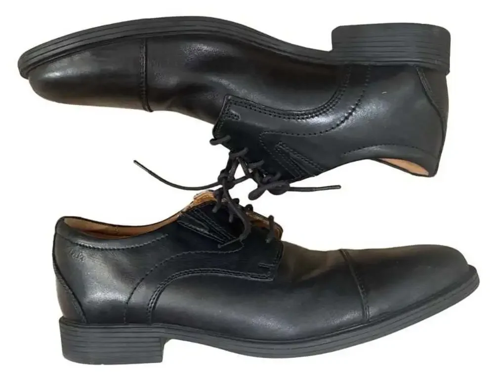Clarks Collection Extreme Comfort Men’s Black Leather Cap Toe Oxford Dress Shoes